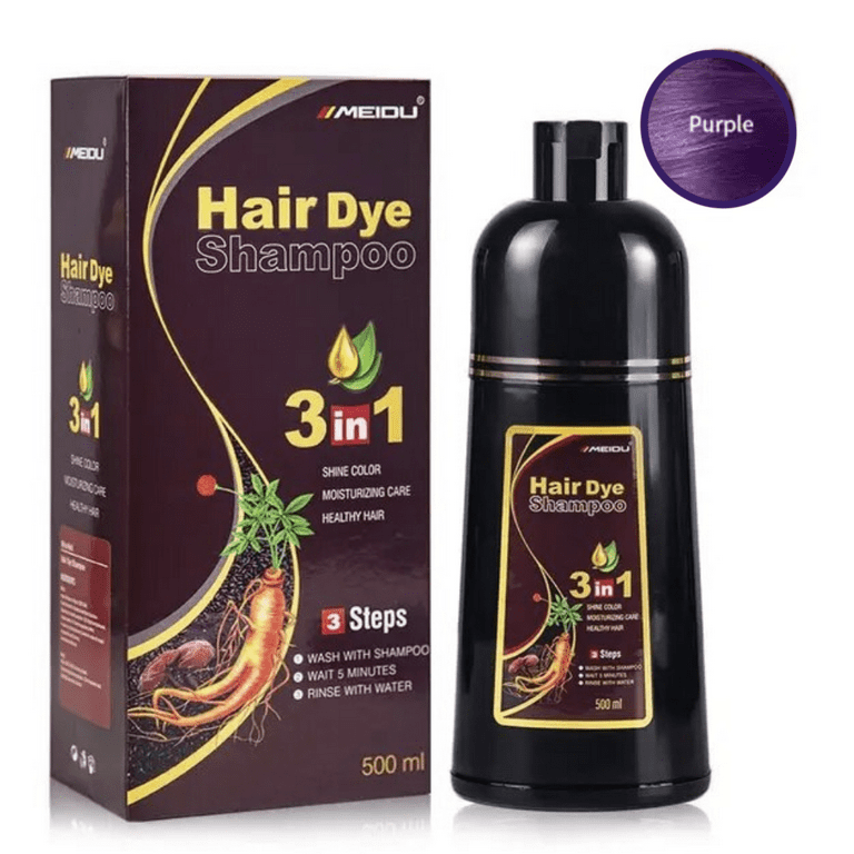Champú para teñir el cabello instantáneo 3 en 1 de MEIDU, 500 ml