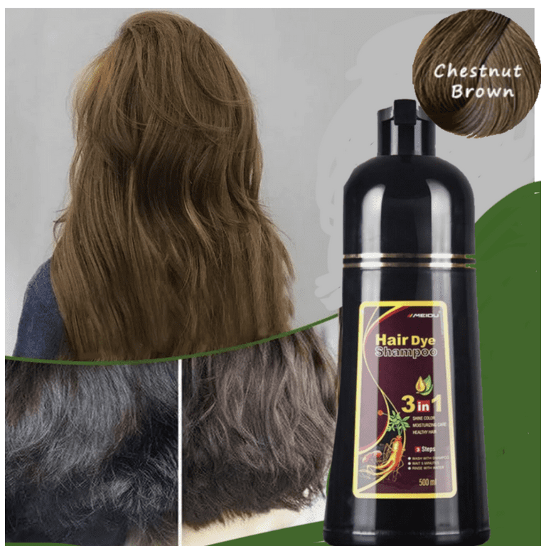Champú para teñir el cabello instantáneo 3 en 1 de MEIDU, 500 ml