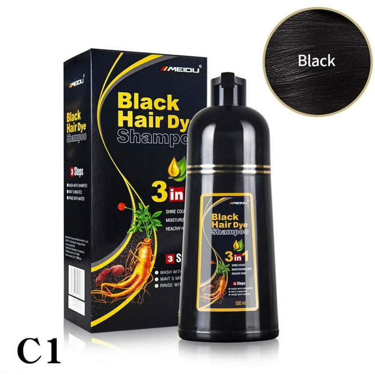 Champú para teñir el cabello instantáneo 3 en 1 de MEIDU, 500 ml