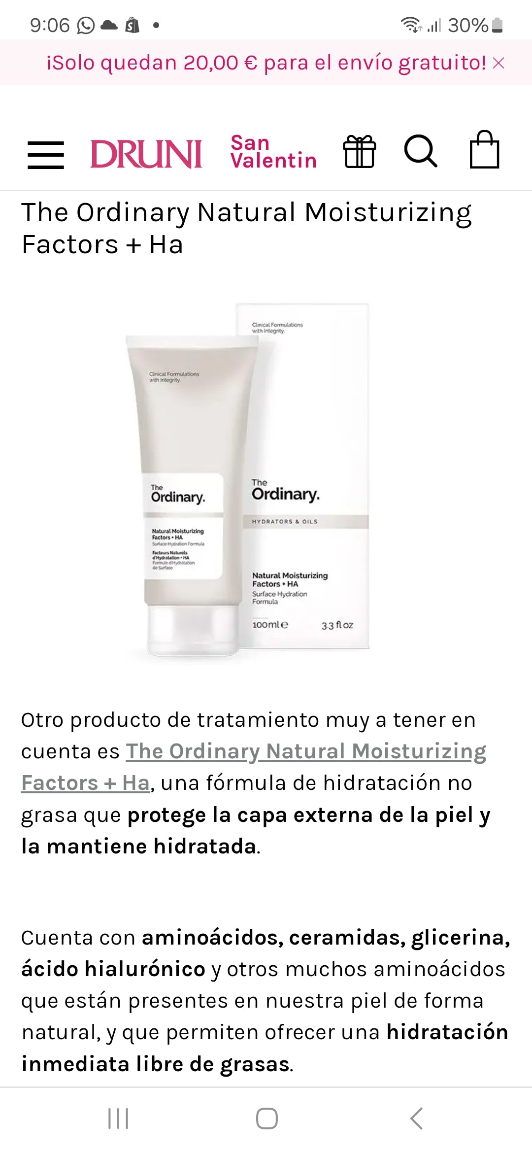 The Ordinary Natural Moisturizing Factors + Ha