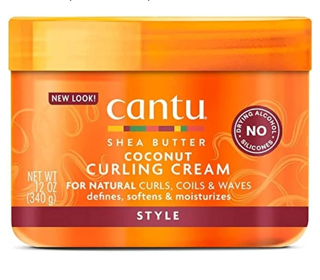 Cantu Crema rizadora de coco con manteca de karité para cabello natural, 12 onzas