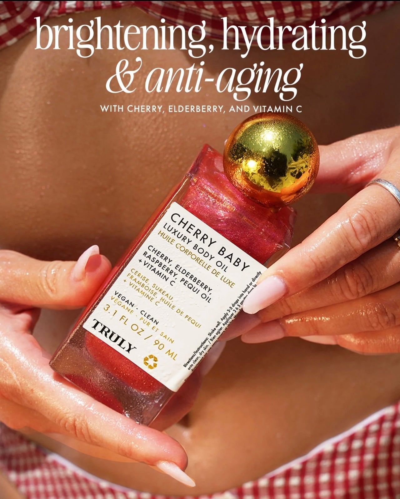 Aceite corporal de lujo Cherry Baby
Aceite corporal de cereza brillante