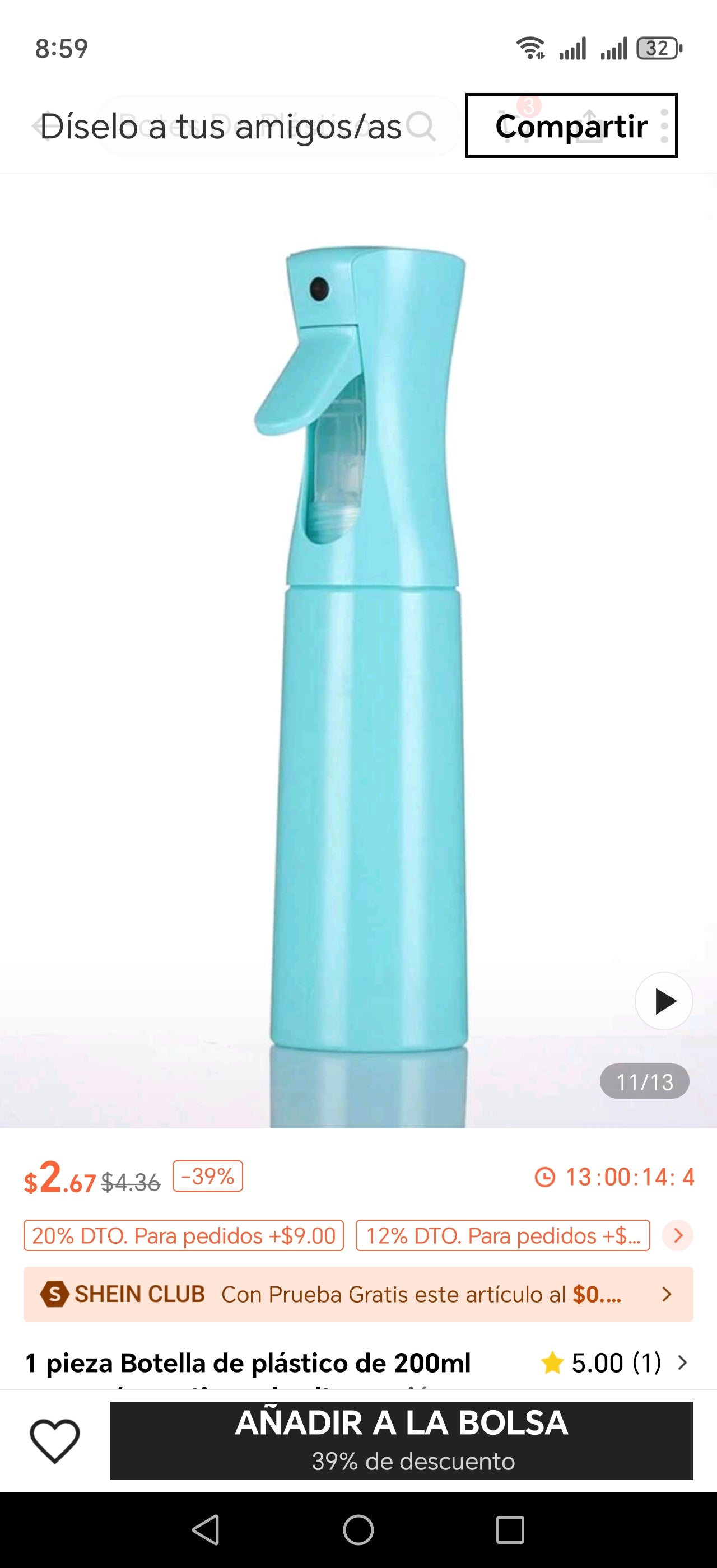 Botellas Rociadoras de agua en Spray Bruma