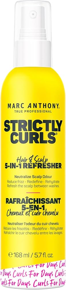 Marc Anthony Strictly Curls - Laca para cabello rizado, 5 en 1, fórmula nutritiva para cuero cabelludo y cabello hidratados, refrescados y saludables desde la raíz hasta las puntas, 5.7 onzas líquidas