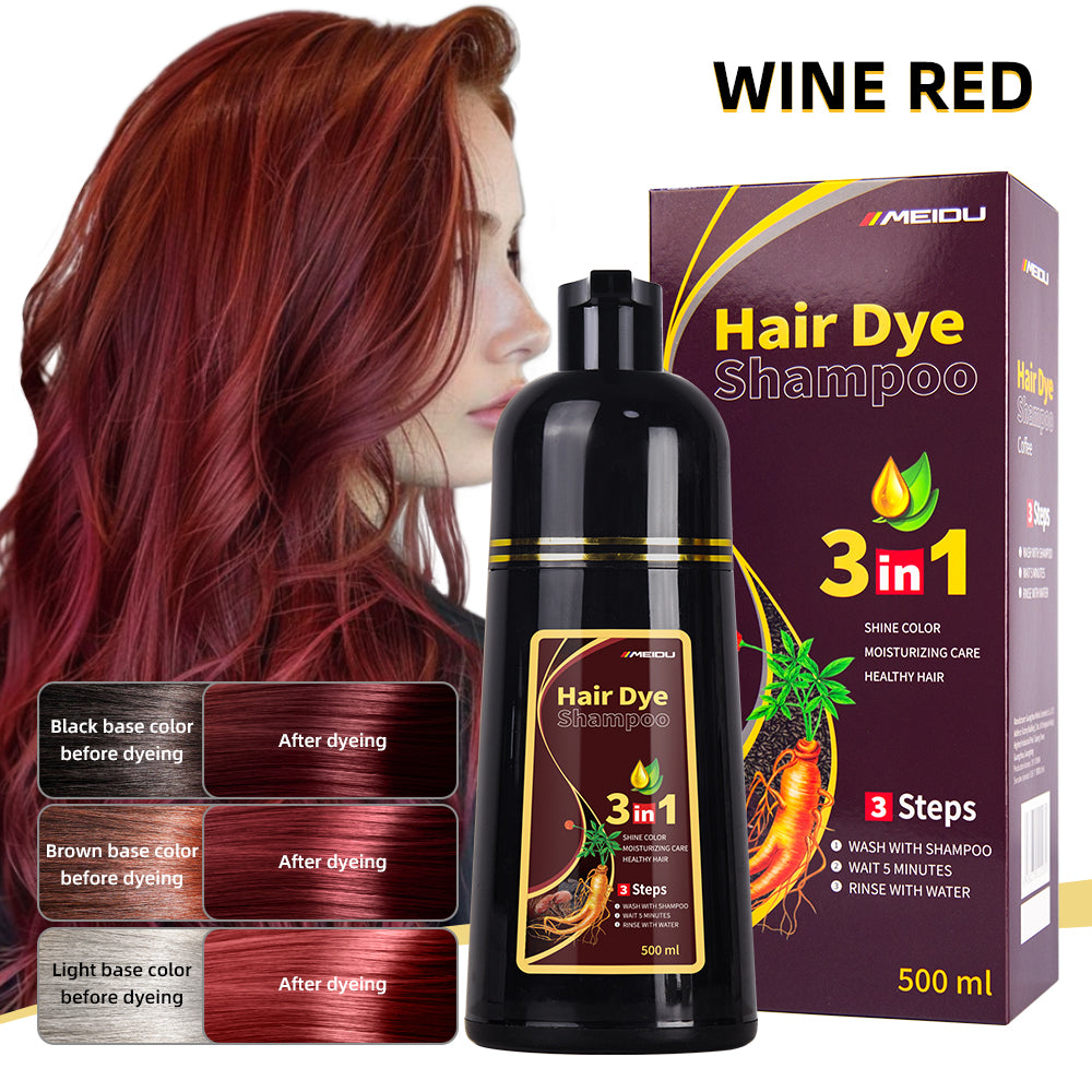 Champú para teñir el cabello instantáneo 3 en 1 de MEIDU, 500 ml
