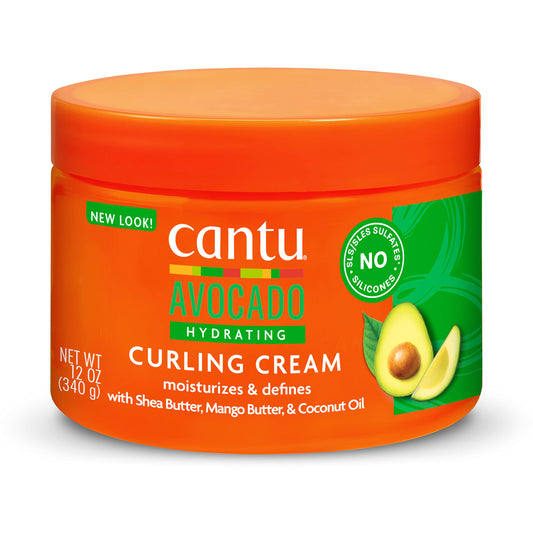 Cantu Crema hidratante para peinar el cabello sin silicona con manteca de karité, 12 onzas