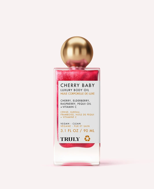 Aceite corporal de lujo Cherry Baby
Aceite corporal de cereza brillante