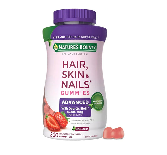 ✨ Nature's Bounty Advanced Hair, Skin & Nails – Gomitas de Fresa (200 unidades)