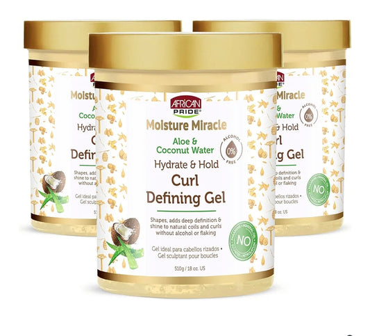 African Pride Moisture Miracle Hydrate & Hold - Gel definidor de rizos